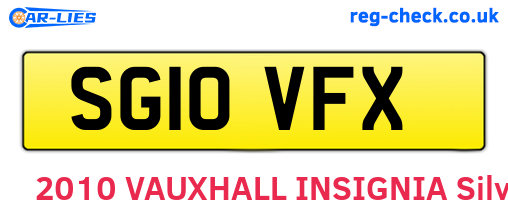 SG10VFX are the vehicle registration plates.