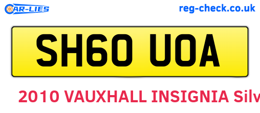 SH60UOA are the vehicle registration plates.