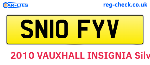 SN10FYV are the vehicle registration plates.