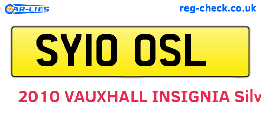SY10OSL are the vehicle registration plates.