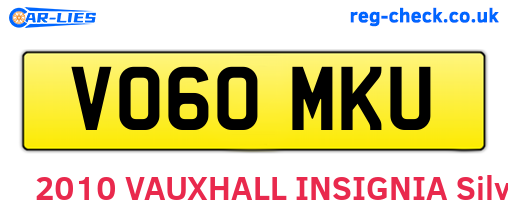 VO60MKU are the vehicle registration plates.