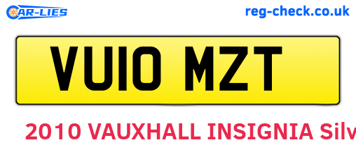 VU10MZT are the vehicle registration plates.