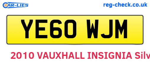 YE60WJM are the vehicle registration plates.