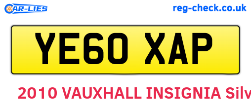 YE60XAP are the vehicle registration plates.