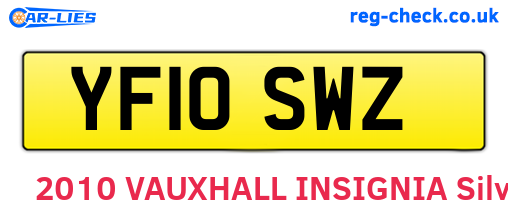 YF10SWZ are the vehicle registration plates.