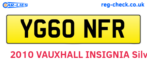 YG60NFR are the vehicle registration plates.