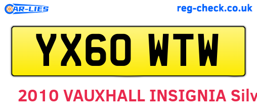 YX60WTW are the vehicle registration plates.