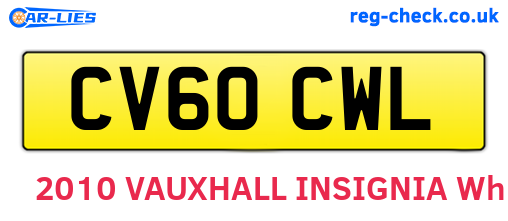CV60CWL are the vehicle registration plates.