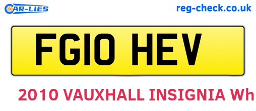 FG10HEV are the vehicle registration plates.