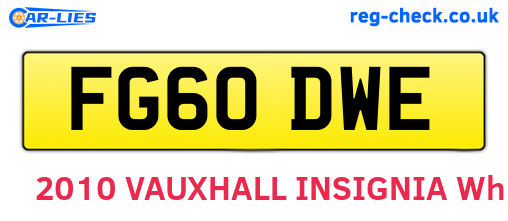 FG60DWE are the vehicle registration plates.