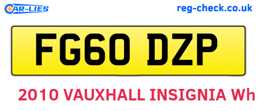 FG60DZP are the vehicle registration plates.