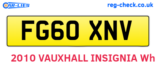 FG60XNV are the vehicle registration plates.
