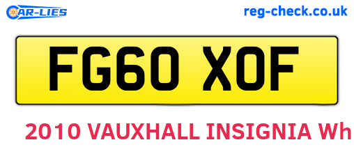FG60XOF are the vehicle registration plates.