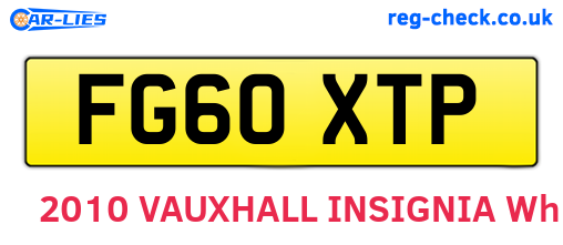 FG60XTP are the vehicle registration plates.