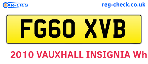FG60XVB are the vehicle registration plates.