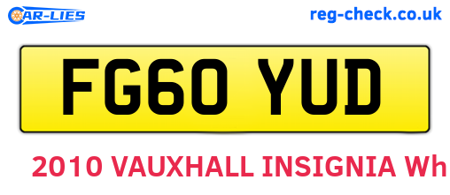 FG60YUD are the vehicle registration plates.