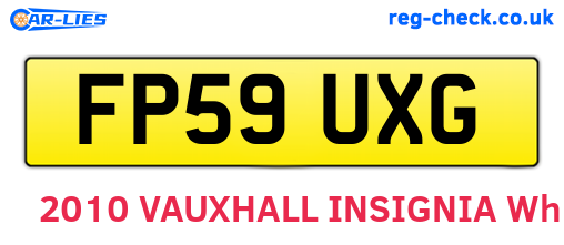 FP59UXG are the vehicle registration plates.