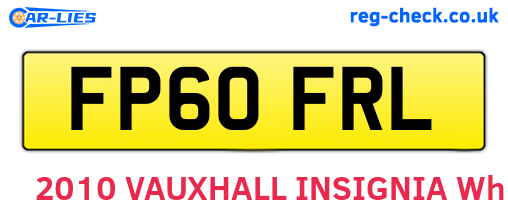 FP60FRL are the vehicle registration plates.