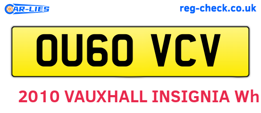 OU60VCV are the vehicle registration plates.