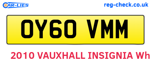 OY60VMM are the vehicle registration plates.