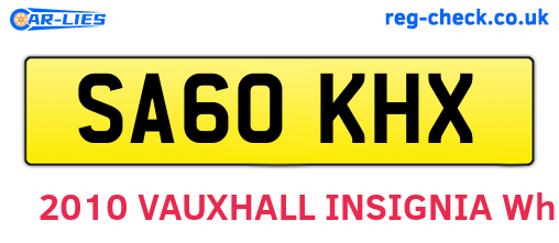 SA60KHX are the vehicle registration plates.