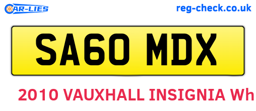 SA60MDX are the vehicle registration plates.