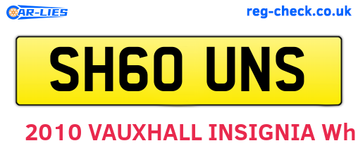 SH60UNS are the vehicle registration plates.