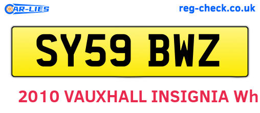 SY59BWZ are the vehicle registration plates.