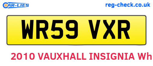 WR59VXR are the vehicle registration plates.