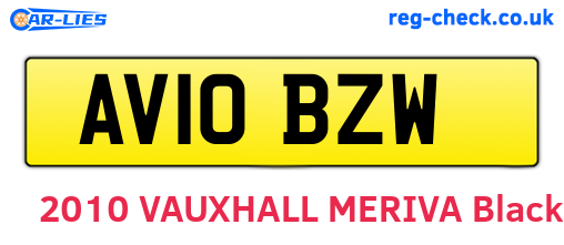 AV10BZW are the vehicle registration plates.