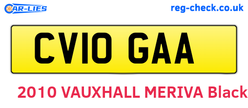 CV10GAA are the vehicle registration plates.