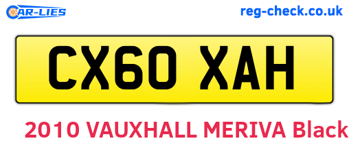 CX60XAH are the vehicle registration plates.