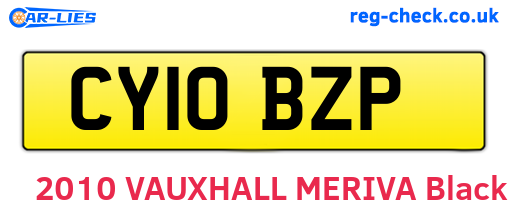 CY10BZP are the vehicle registration plates.