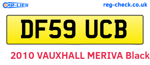 DF59UCB are the vehicle registration plates.