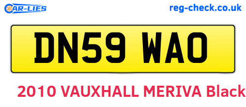 DN59WAO are the vehicle registration plates.