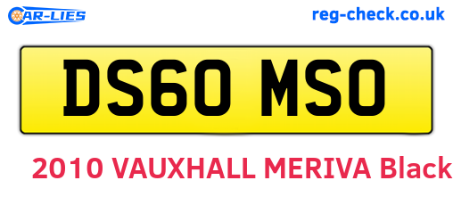 DS60MSO are the vehicle registration plates.