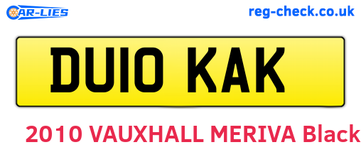 DU10KAK are the vehicle registration plates.