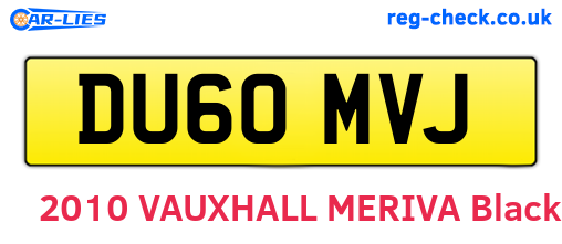 DU60MVJ are the vehicle registration plates.