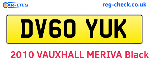 DV60YUK are the vehicle registration plates.