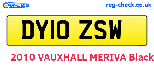 DY10ZSW are the vehicle registration plates.