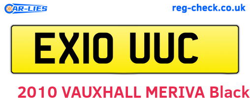 EX10UUC are the vehicle registration plates.