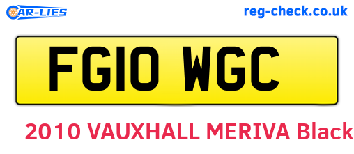FG10WGC are the vehicle registration plates.