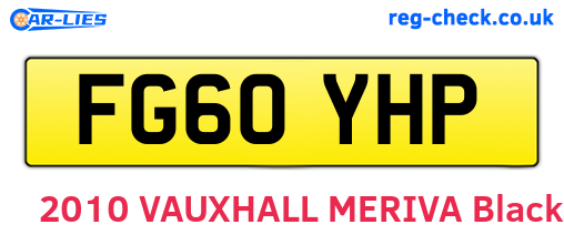 FG60YHP are the vehicle registration plates.