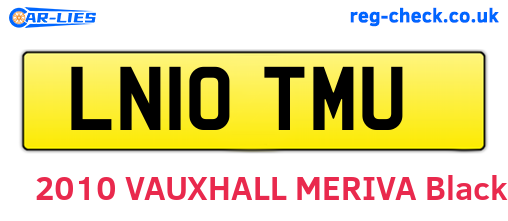 LN10TMU are the vehicle registration plates.
