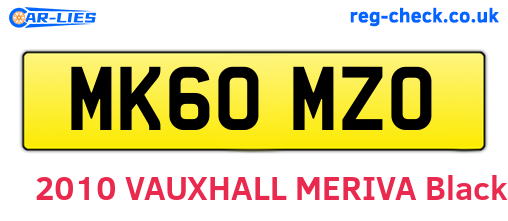 MK60MZO are the vehicle registration plates.