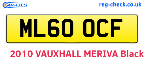 ML60OCF are the vehicle registration plates.