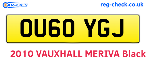 OU60YGJ are the vehicle registration plates.