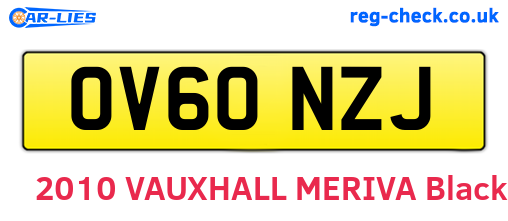 OV60NZJ are the vehicle registration plates.