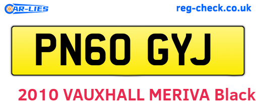 PN60GYJ are the vehicle registration plates.