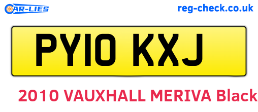 PY10KXJ are the vehicle registration plates.